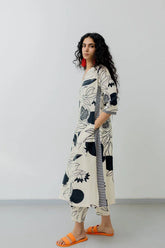 Women's Printed Knee Length Stylish Co-ords Set-HFXMA-K211-WHITE